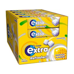 Extra Refreshers Tropical Flavour Sugarfree Chewing Gum Box 19g