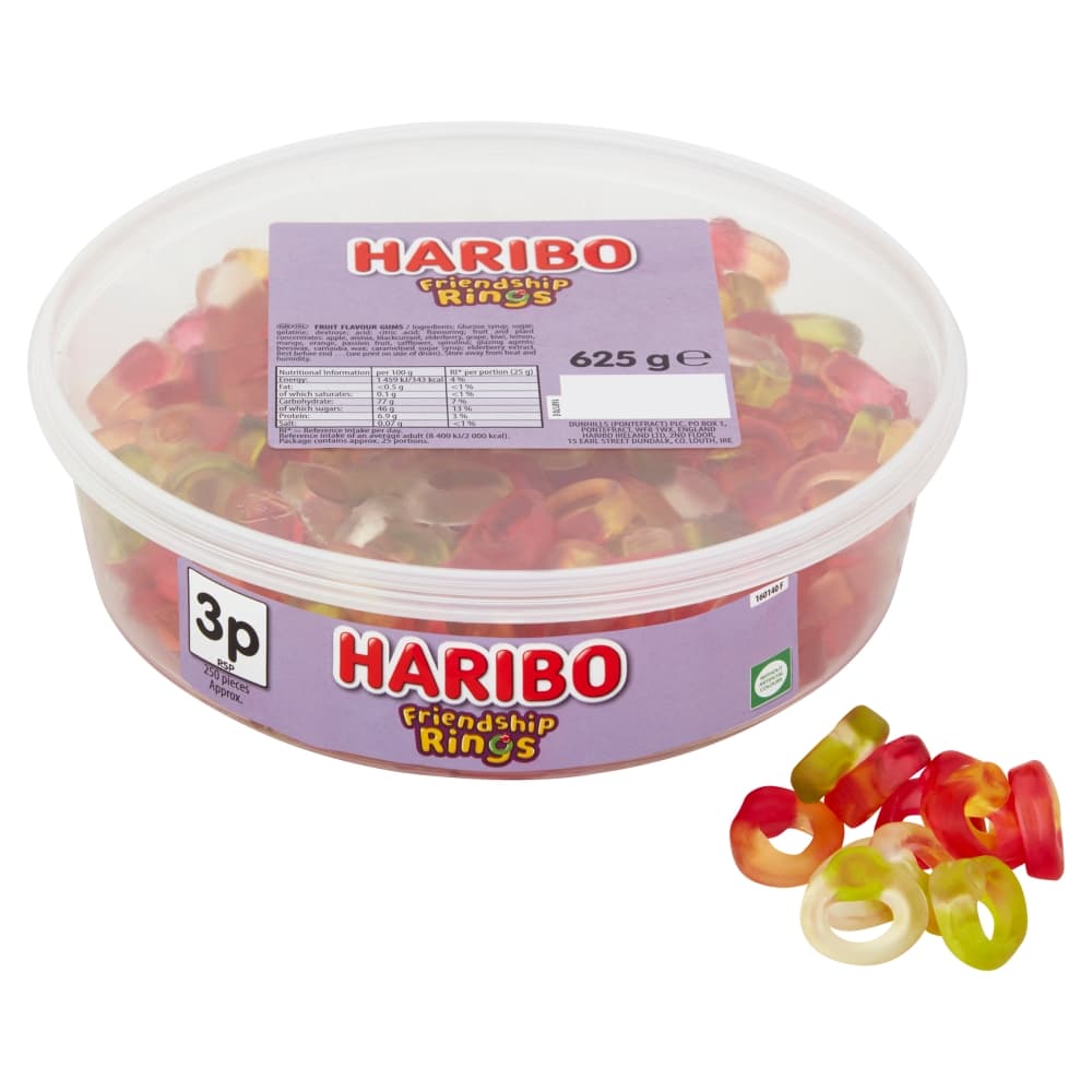 Haribo Friendship Rings 3p Tub 625g