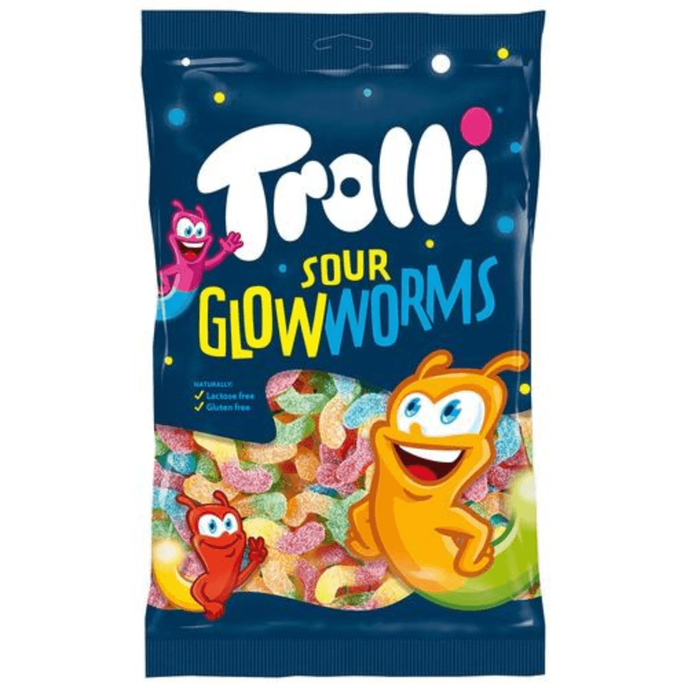 Trolli Sour Glowworms Bag 1kg