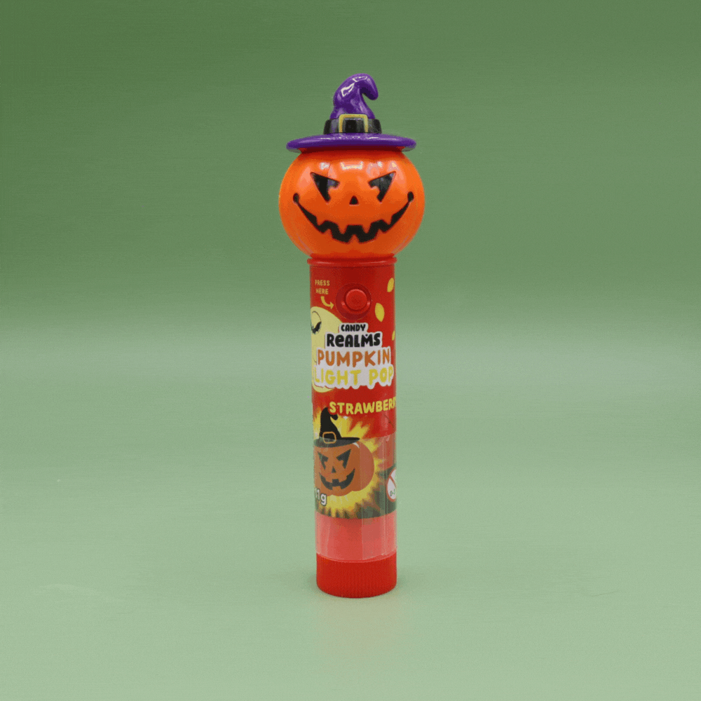 Candy Realms Halloween Pumpkin Light Pop - 12 x 11g Packs