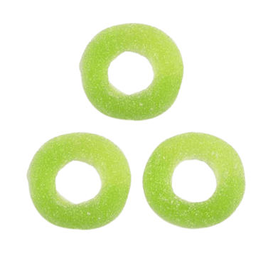 Sweetzone Sour Apple Rings - 1 x 1kg Bag
