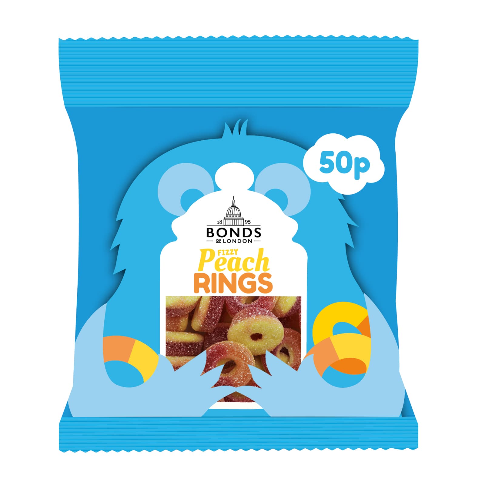 Bonds Fizzy Peach Rings Treat Bags 50g 50p PMP