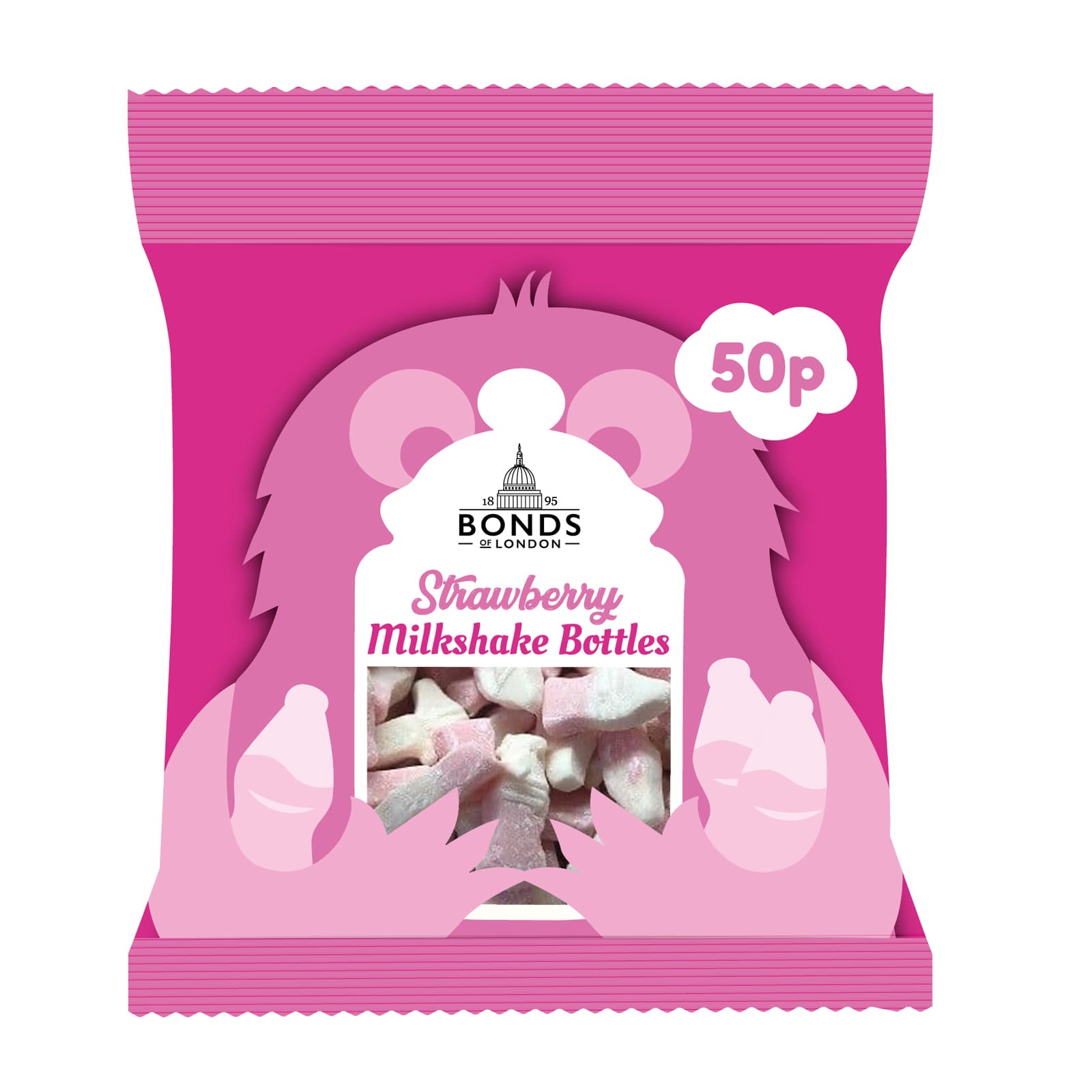 Bonds Strawberry Milkshake Bottles Treat Bags 50g 50p PMP
