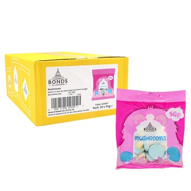 Bonds Bubblegum Mushrooms - 20 x 50g Treat Bags