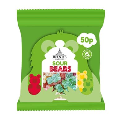 Bonds Fizzy Sour Bears - 20 x 50g Treat Bags