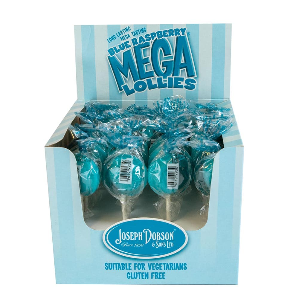 Dobsons Wrapped Blue Raspberry Mega Lollies CDU