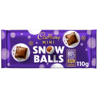 Cadbury Dairy Milk Mini Snow Balls Chocolate Bar -  20 x 110g Bars