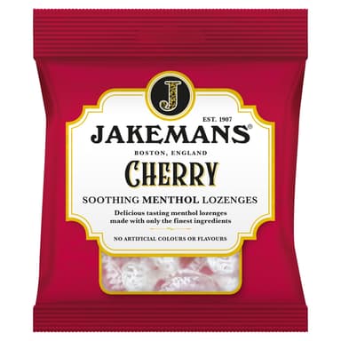 Jakemans Cherry Soothing Menthol Lozenges - 12 x 73g Bags