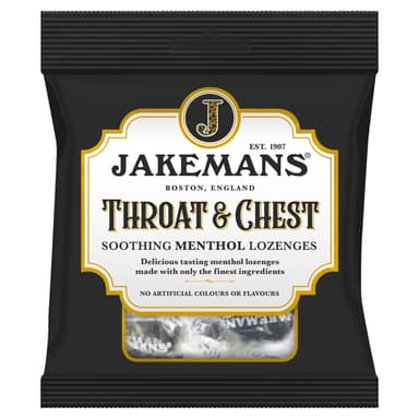 Jakemans Throat & Chest Soothing Menthol Lozenges - 12 x 73g Bags