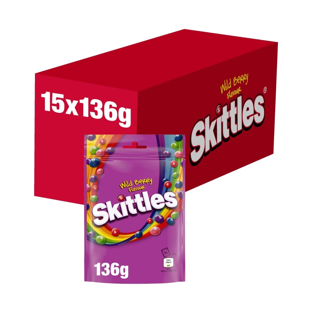 Skittles Vegan Wild Berry Sweets Pouch Bag 136g