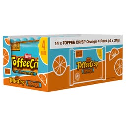 Toffee Crisp Orange Milk Chocolate Bars 4 Pack 124g