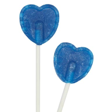 Blue Raspberry Heart Lollipops - 200 x 5.2g Lollipops