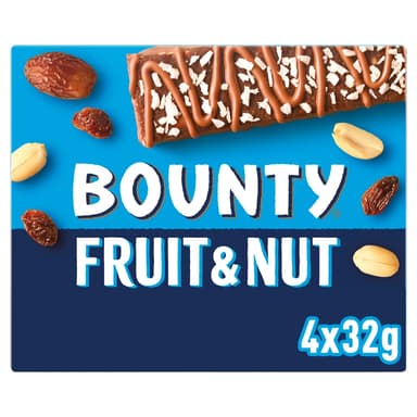 Bounty Fruit & Nut Coconut Multipack Chocolate Bar - 10 x 128g Multipacks