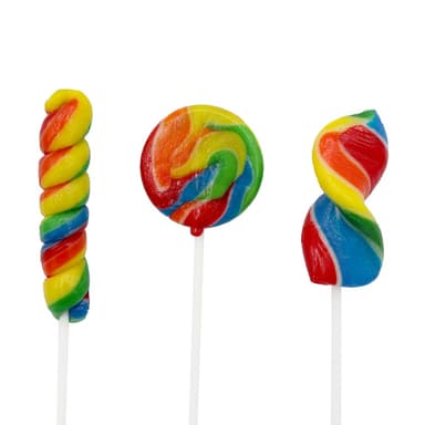 Candy Realms Rainbow Twist & Swirl Pops - 48 x 17g Lollipops