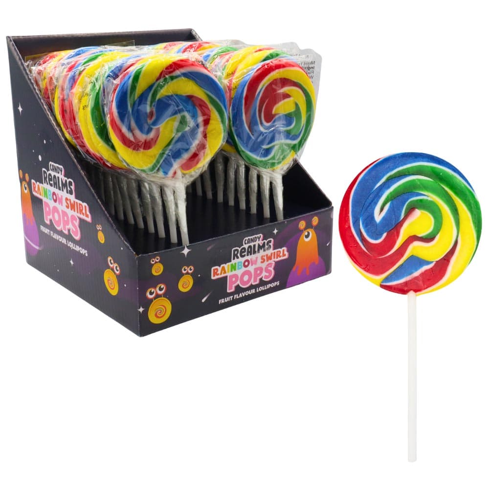 Candy Realms Rainbow Swirl Pops 55g