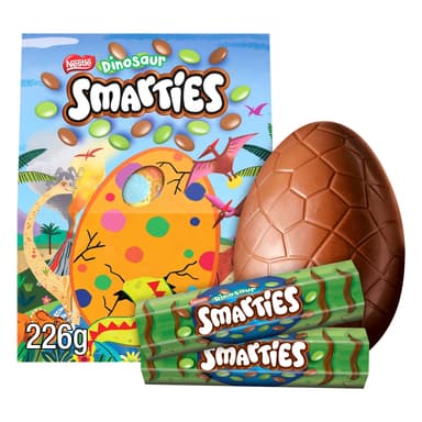 Smarties Dinosaur Milk Chocolate Giant Easter Egg - 1 x 226g Egg