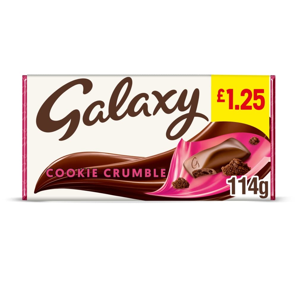Galaxy Cookie Crumble & Milk Chocolate Block Bar £1.25 PMP 114g