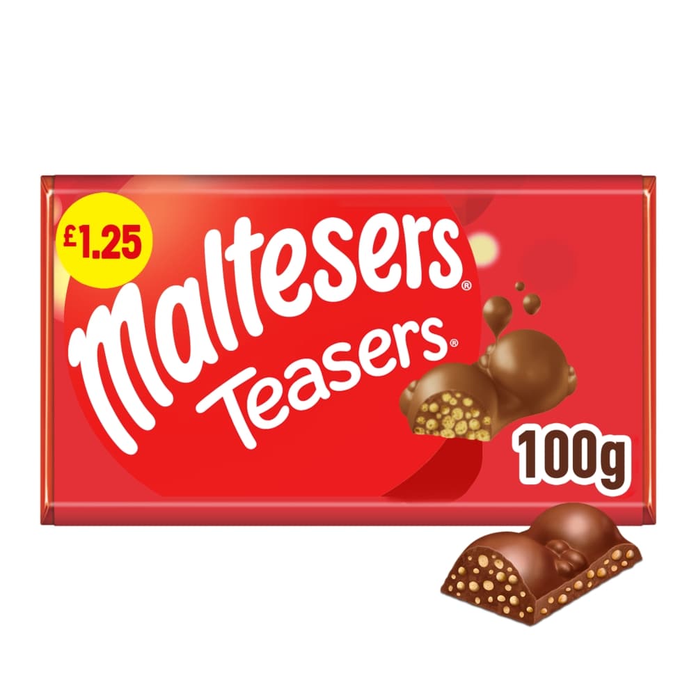 Maltesers Teasers Milk Chocolate & Honeycomb Block Bar 100g £1.25 PMP