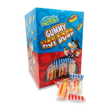 Crazy Candy Factory Gummy Mini Hot Dogs - 100 x 10g Packs