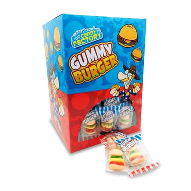 Crazy Candy Factory Gummy Mini Burgers - 100 x 10g Packs