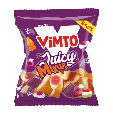 Vimto Juicy Mix Ups Share Bags - 12 x 130g Bags
