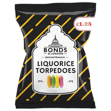 Bonds Liquorice Torpedoes - 12 x 120g Bags