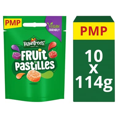 Rowntree's Fruit Pastilles Vegan Friendly Sweets - 10 x 114g Bags