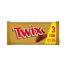 Twix Caramel & Milk Chocolate Fingers Biscuit Snack Bars Multipack £1.25 PMP 3x40g
