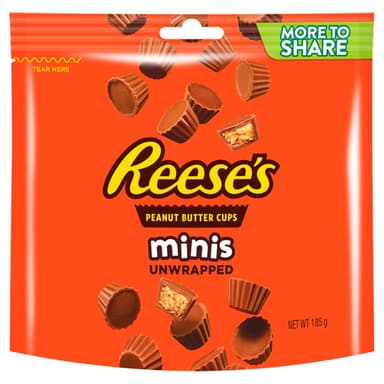 Reese's Minis Unwrapped Peanut Butter Cups More to Share - 7 x 185g Bags