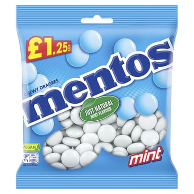 Mentos Chewy Dragees Mint - 12 x 135g Bags