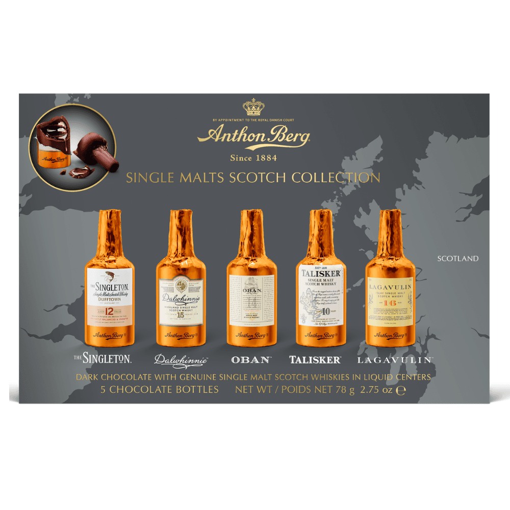 5 Piece Single Malt Whisky Anthon Berg Chocolate Liqueurs 