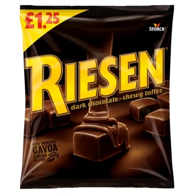 Riesen Dark Chocolate Chewy Toffee - 12 x 110g Bags