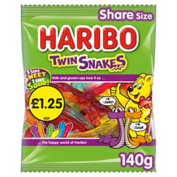 Haribo Twin Snakes Bag 140g £1.25 PMP