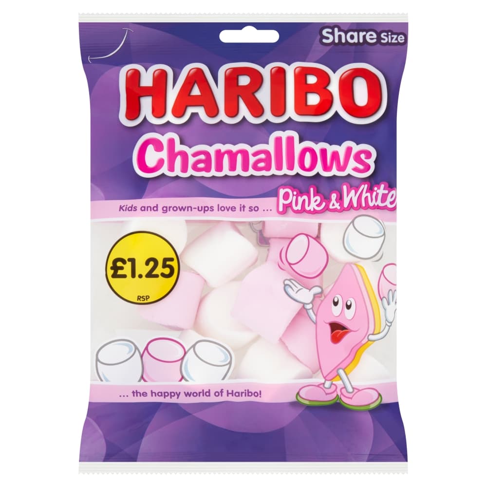 Haribo Chamallows Marshmallows Pink & White Sharing Bag 140g £1.25 PMP
