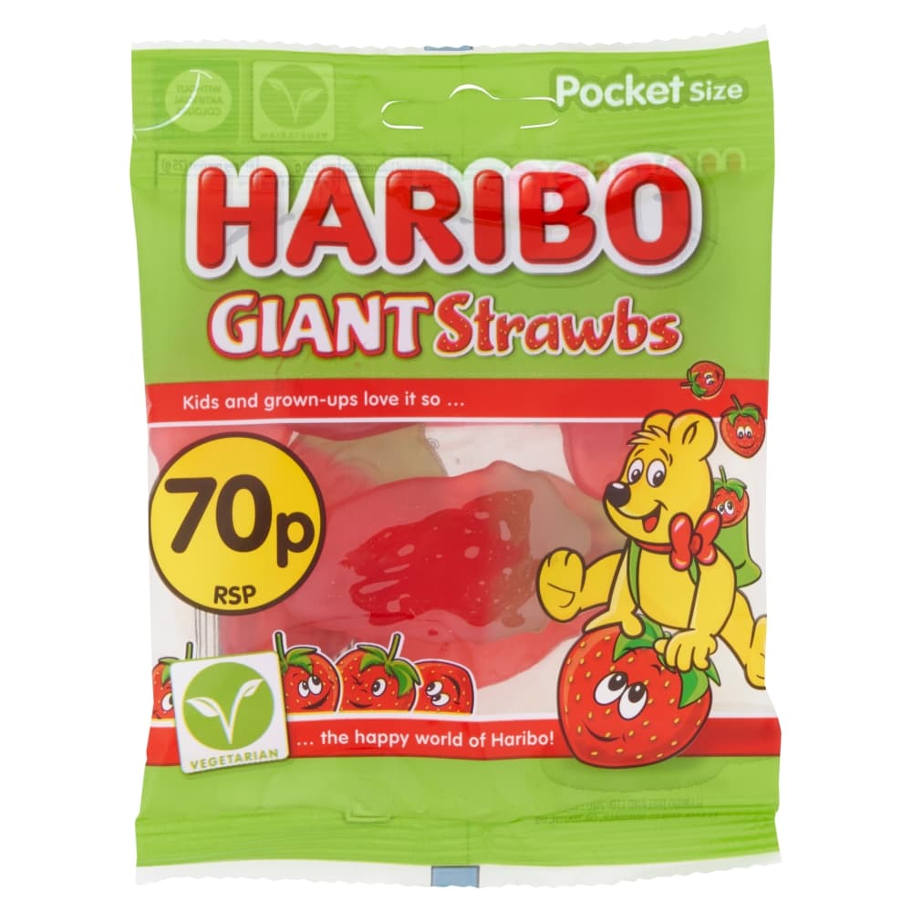 Haribo Giant Strawbs Bag 60g