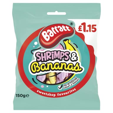 Barratt Shrimps & Bananas - 12 x 150g Bags