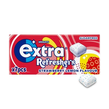 Extra Refreshers Strawberry Lemon Sugarfree Chewing Gum Box - 16 x 19g Boxes