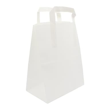 Kraft White Handled Paper Bags - 250 Bags
