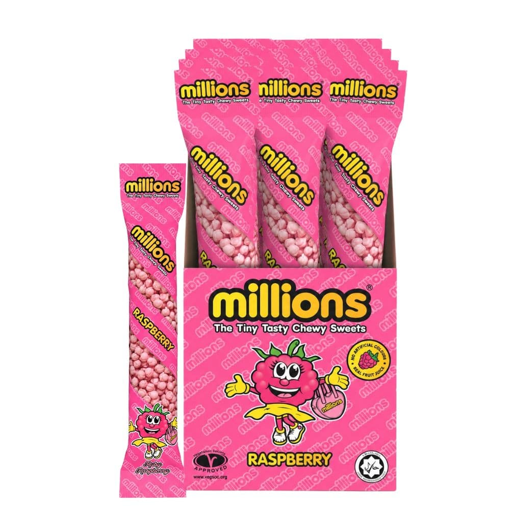 Millions Raspberry Tubes 55g