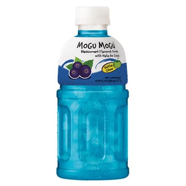 Mogu Mogu Blackcurrant Flavoured Drink with Nata de Coco - 8 x 320ml Bottles
