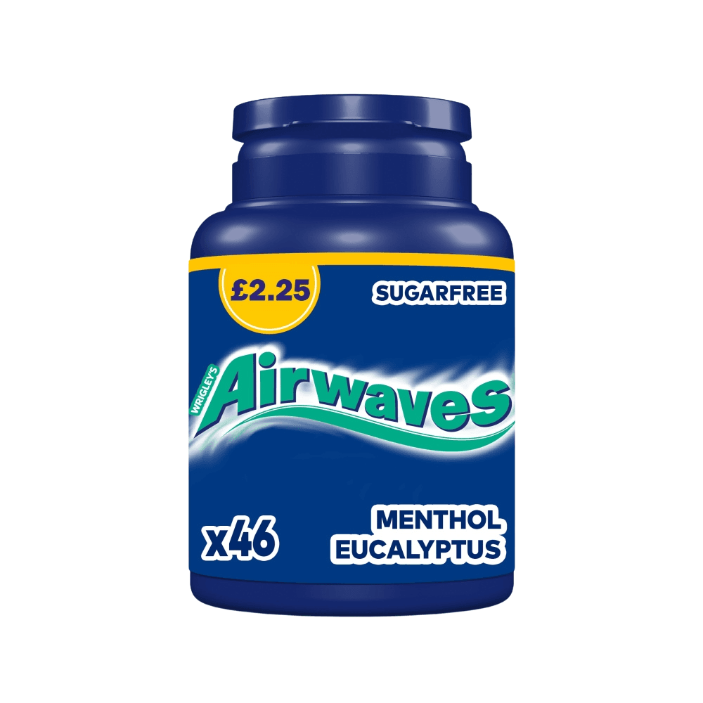 Airwaves Menthol & Eucalyptus Sugarfree Chewing Gum £2.25 PMP Bottle 46 Pieces
