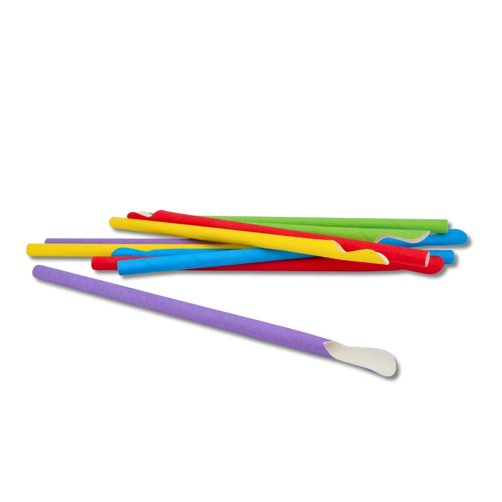 Accessories Mixed Coloured and Striped Spoon Straws 125 Pack