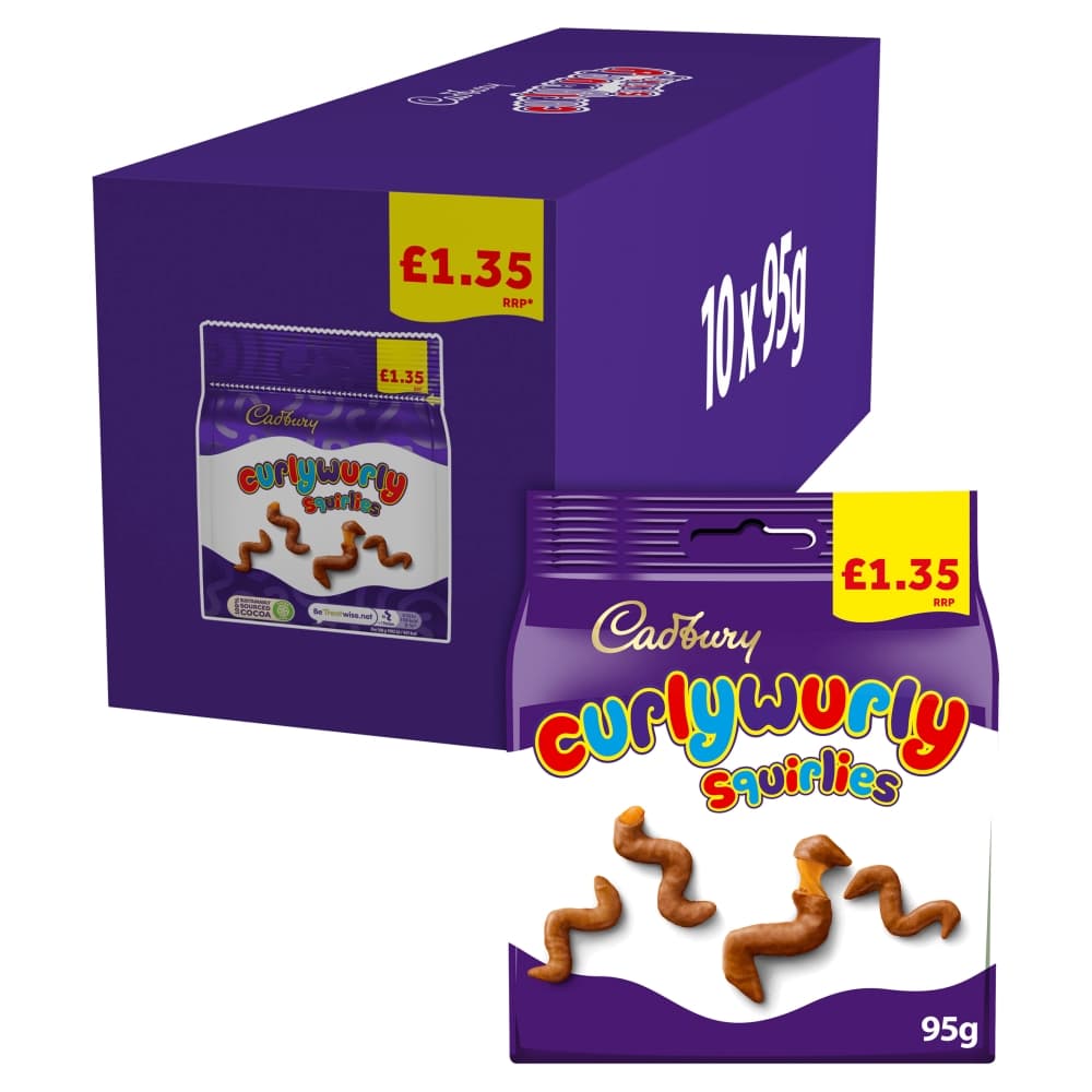 Cadbury Curly Wurly Squirlies Chocolate Bag £1.35 PMP 95g