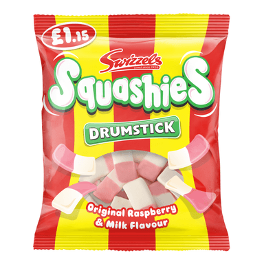 Swizzels Drumstick Squashies Original Raspberry & Milk Flavour Chews - 12 x 120g Bags