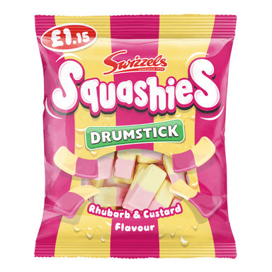 Swizzels Drumstick Squashies Rhubarb & Custard Flavour - 12 x 120g Bags