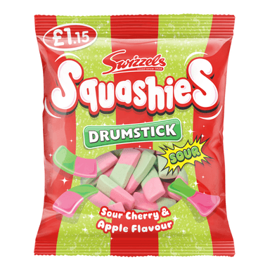 Swizzels Drumstick Squashies Sour Cherry & Apple Flavour - 12 x 120g Bags