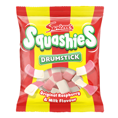 Swizzels Drumstick Squashies Original Raspberry & Milk Flavour - 12 x 120g Bags