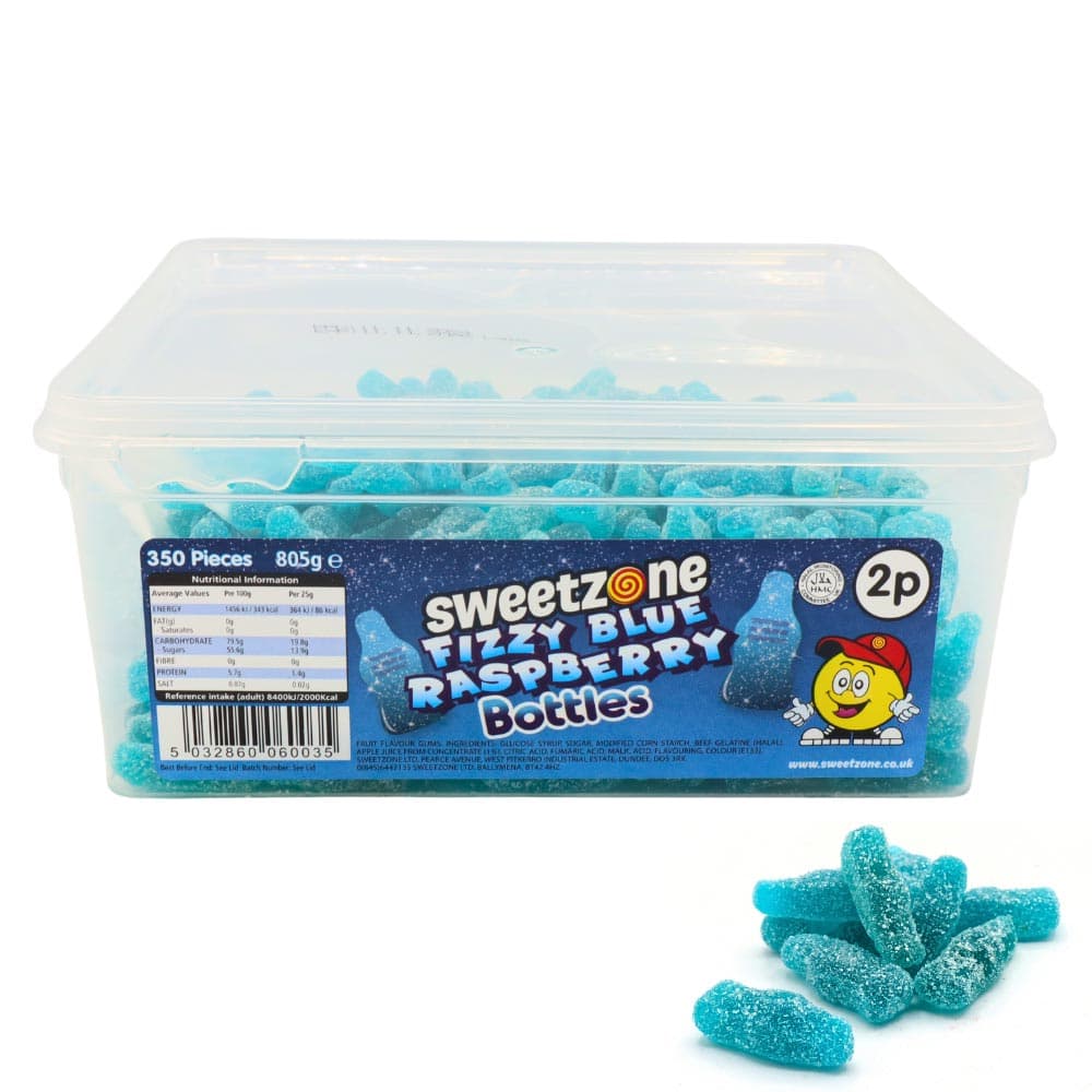 Sweetzone Fizzy Blue Raspberry Bottles 2p Tubs 805g