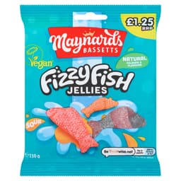 Maynards Bassetts Fizzy Fish Jellies Bag 130g £1.25 PMP 