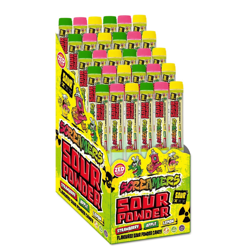 Zed Candy Screamers Sour Powder - 30 x 15g Packs | Wholesale Sweets